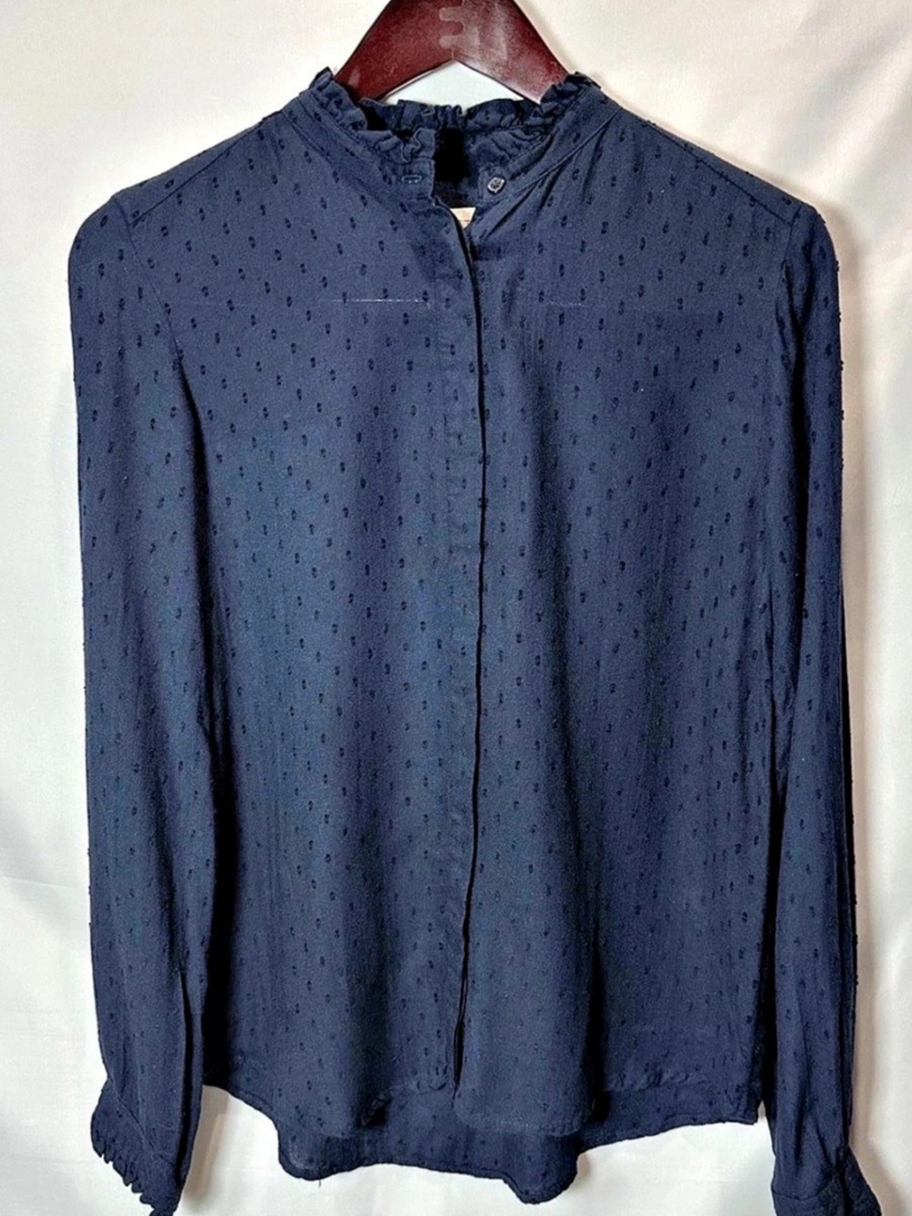 LOFT Long Sleeve Blouse in Blue Size Small